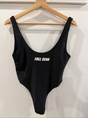 Black Full Send Scoop Neck Women's Bodysuit